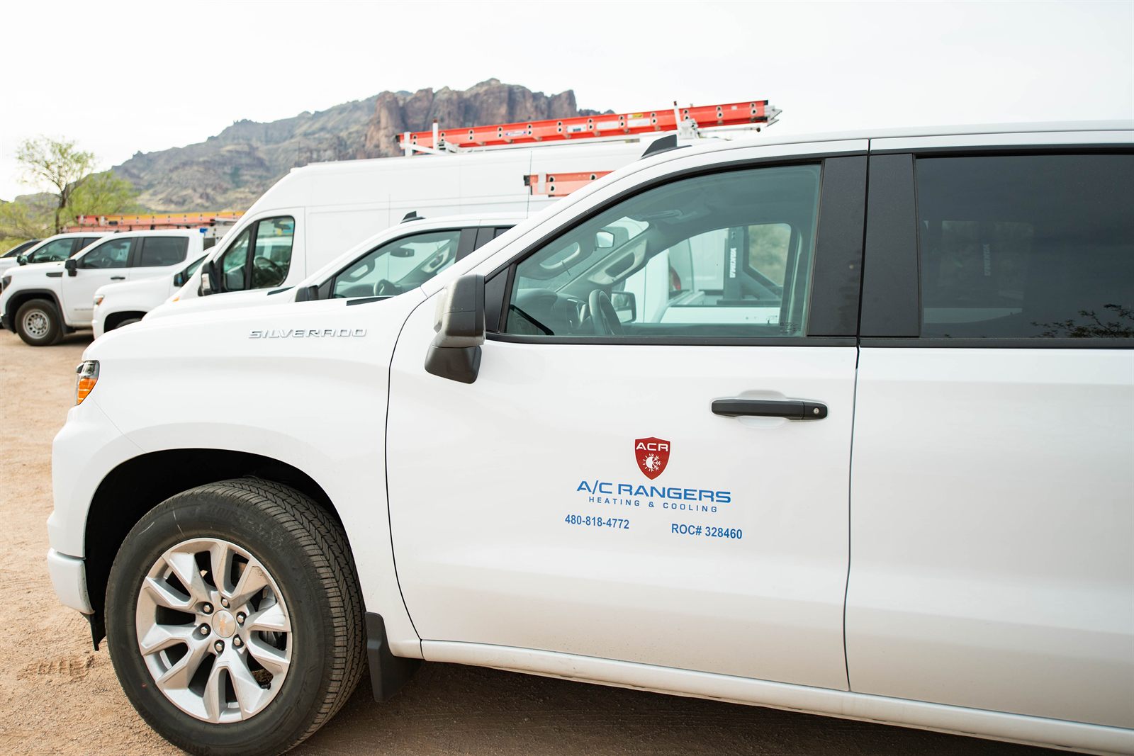 A/C Rangers trucks lined up and ready