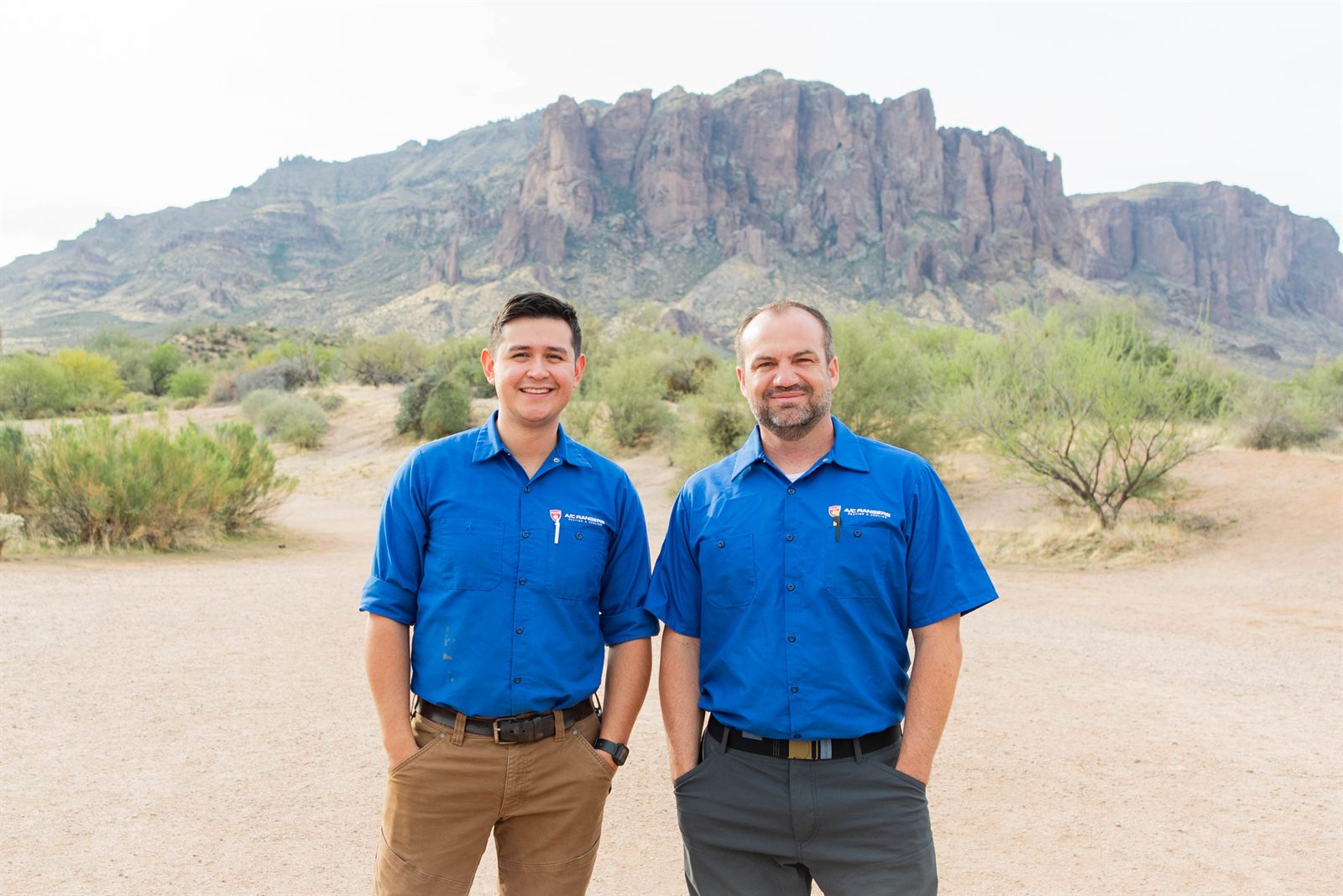 The A/C Rangers team in front of the Superstition Mountains
